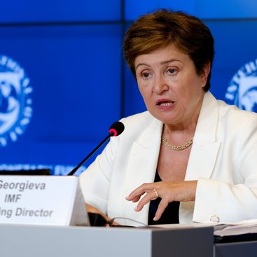 An image of Kristalina Georgieva speaking