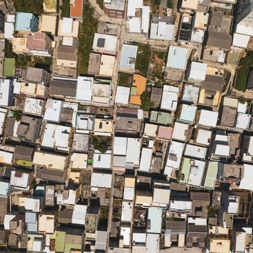 Several rooves viewed from above
