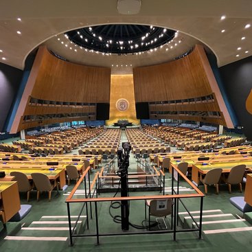 Photo of the united nations general meeting rooms empty